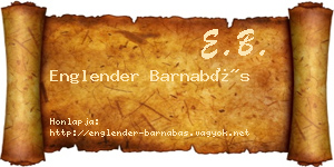 Englender Barnabás névjegykártya